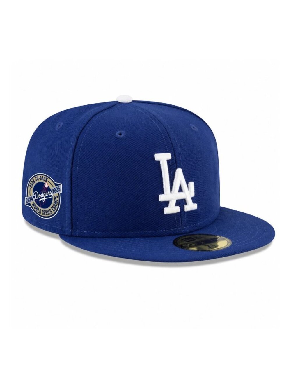 Los Angeles Dodgers 2024-25 Back To Back WS Champ MLB New Era 59FIFTY Fitted Cap